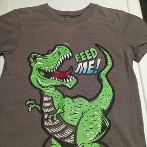 4T Garanimals "Feed Me" Dino shirt. Charcoal